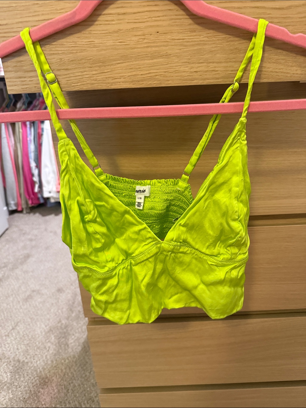 Aerie Neon Lime Bralette Cami  Neon Lime